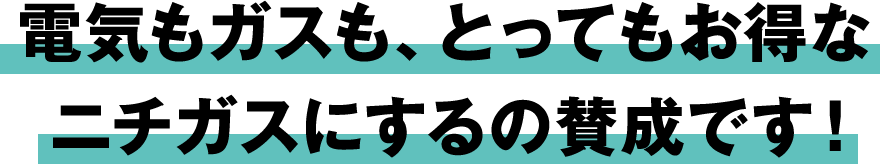 電気もガスも、とってもお得なニチガスにするの賛成です！