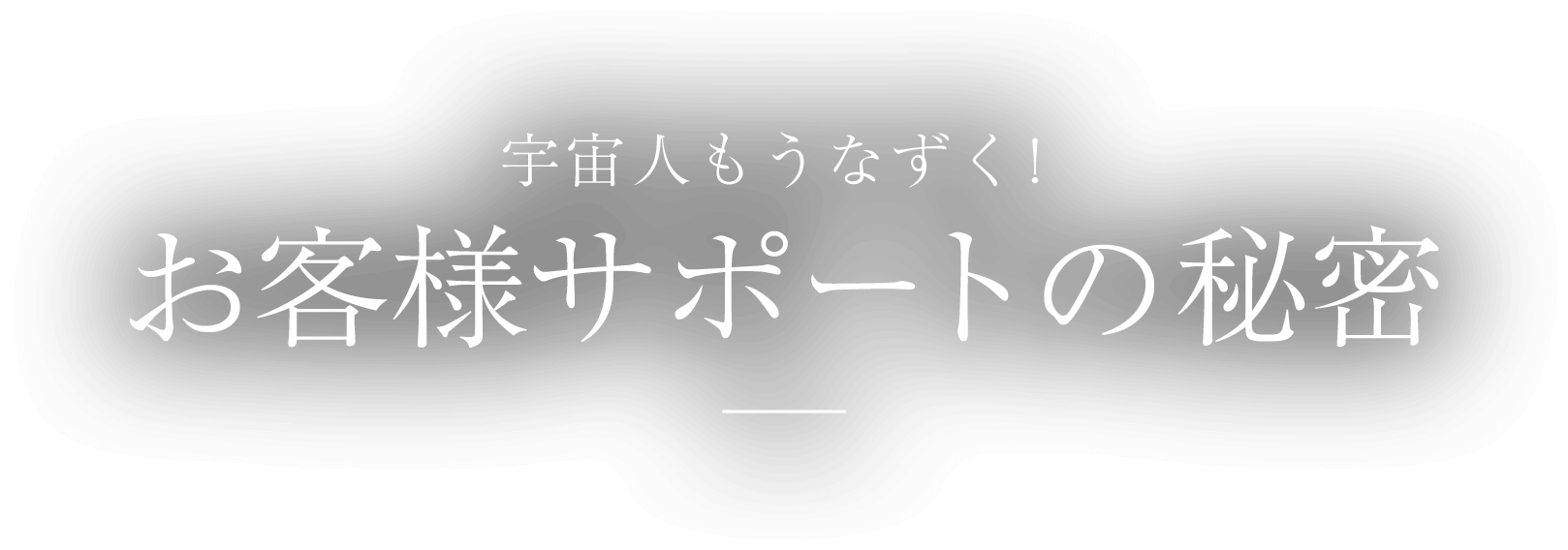 宇宙人もうなずく！ お客様サポートの秘密